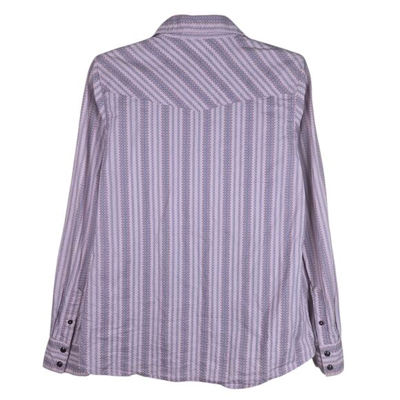 Cinch Pearl Snap Shirt Womens M Purple Geometric Long Sleeve Cowgirl Western - Picture 2 of 5